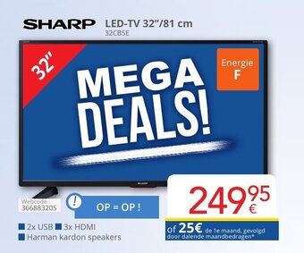 Eldi Sharp led-tv 32"/81 cm 32CB5E aanbieding