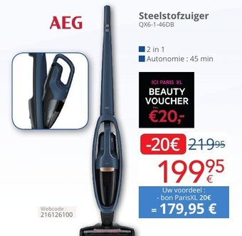 Eldi AEG Steelstofzuiger QX6-1-46DB aanbieding