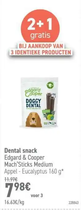 Dental snack Edgar & Cooper Mach'Sticks Medium Appel - Eucalyptus 160g