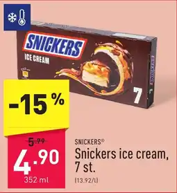 ALDI Snickers ice cream, 7 st. aanbieding