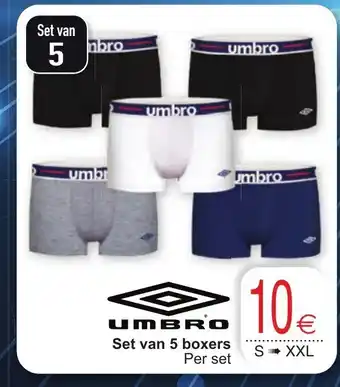 Cora Umbro Set van 5 boxers S - XXL aanbieding