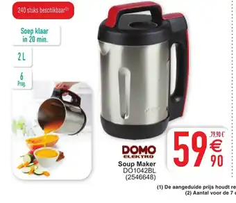 Cora Domo elektro Soup Maker DO1042BL 2L aanbieding