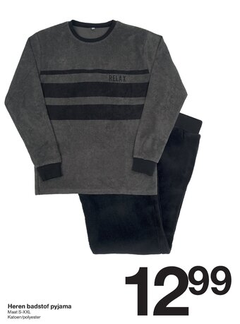 Zeeman Heren badstof pyjama aanbieding