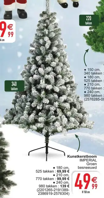 Cora Kunstkerstboom imperial groen besneeuwd H150cm 120 cm aanbieding
