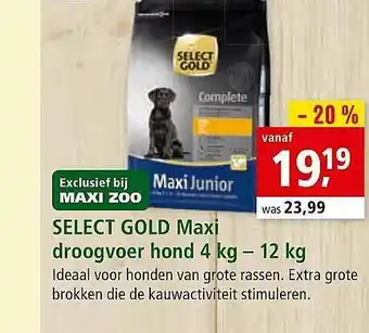 Maxi Zoo Select Gold Maxi Droogvoer 4kg aanbieding
