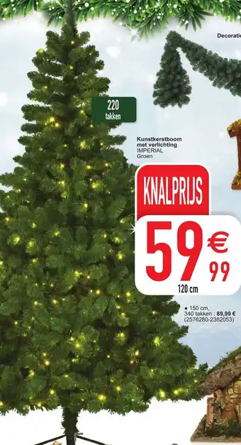 Cora Kunstkerstboom met verlichting imperial groen 120 cm aanbieding