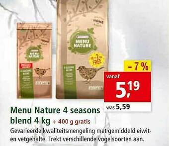 Maxi Zoo Menu Nature 4 Seasons Blend aanbieding