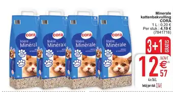 Cora Minerale kattenbakvulling 4x16L aanbieding