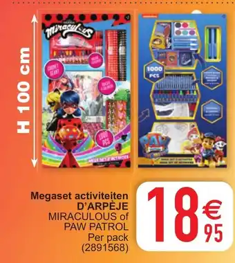 Cora Megaset activiteiten D'arpeje miraculous of paw patrol H100cm aanbieding