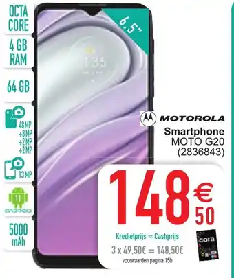 Cora Motorola Smartphone MOTO G20 6.5" aanbieding