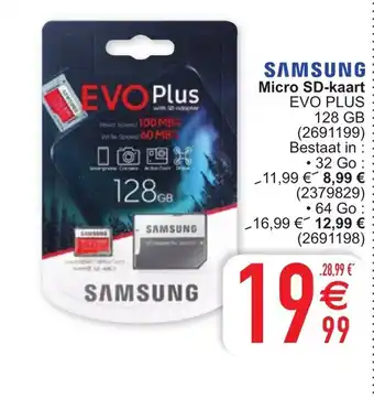 Cora Samsung Micro SD-kaart Evo plus 128GB aanbieding
