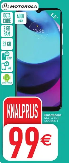 Cora Motorola Smartphone MOTO E20 6.5" aanbieding