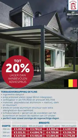 Zelfbouwmarkt TERRASOVERKAPPING SKYLINE aanbieding
