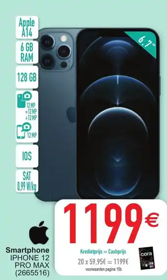 Cora Smartphone iphone 12 pro max 6.7" aanbieding