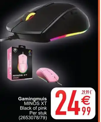 Cora Gamingmuis Minos XT Black of pink aanbieding