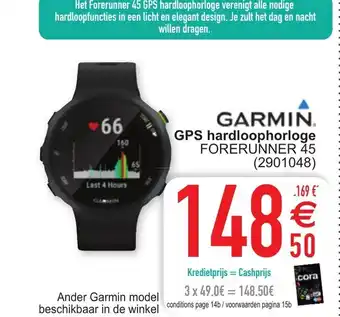 Cora Garmin GPS hardloophorloge Forerunner 45 aanbieding