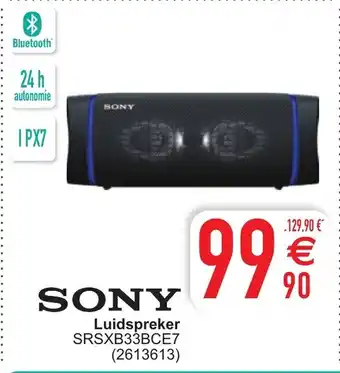 Cora Sony Luidspreker SRSXB33BCE7 aanbieding