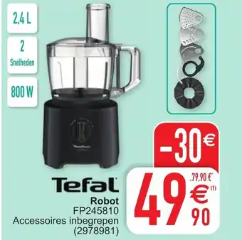 Cora Tefal Robot FP245810 Accessoires inbegrepen 2.4L 800W aanbieding