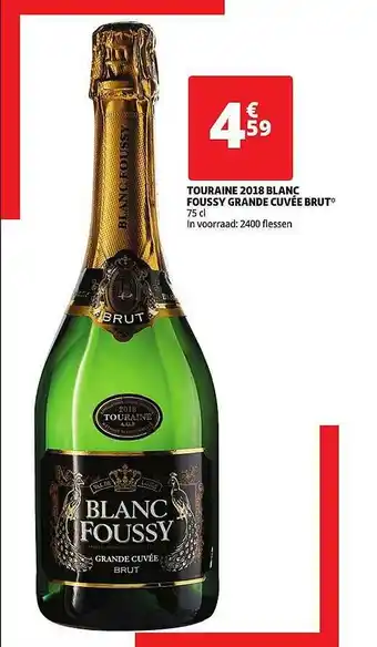 Auchan Touraine 2018 Blanc Foussy Grande Cuvée Brut aanbieding