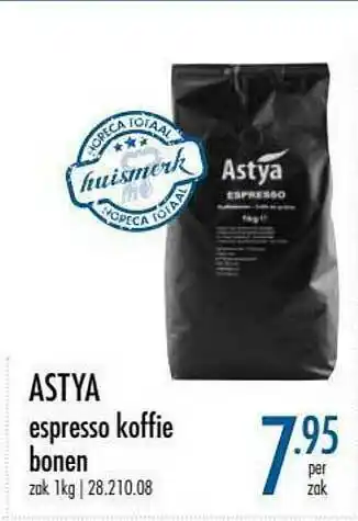 Horeca totaal Astya Espresso Koffie Bonen aanbieding