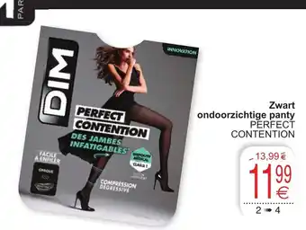 Cora Zwart ondoorzichtige panty perfect contention 2-4 aanbieding