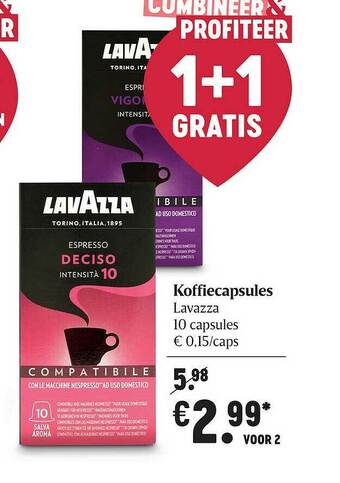 Delhaize Koffiecapsules Lavazza aanbieding