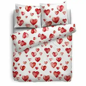 HnL Living dekbedovertrek Lieve - rood - 240 WITx240 - Leen Bakker