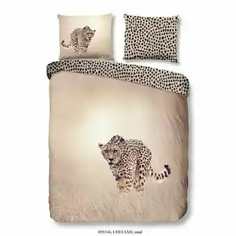 Leen Bakker Good Morning dekbedovertrek Cheetah - zandkleur - 240x200/220 cm - Leen Bakker aanbieding