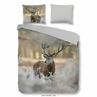 Leen Bakker Good Morning dekbedovertrek in flanel Michel - veelkleurig - 140x200/220 cm - Leen Bakker aanbieding