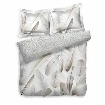 Leen Bakker Heckett & Lane dekbedovertrek Sarti - taupe/grijs - 140x200 cm - Leen Bakker aanbieding