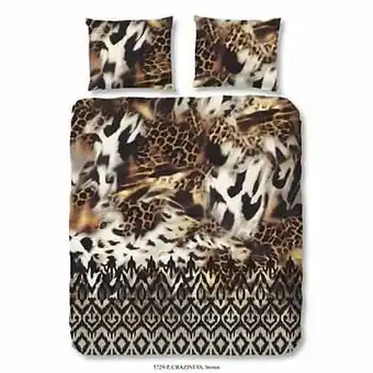 Leen Bakker Good Morning dekbedovertrek Craziness - bruin - 240x200/220 cm - Leen Bakker aanbieding