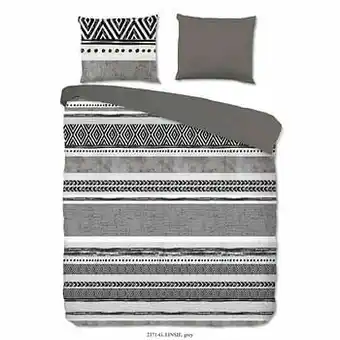 Leen Bakker Good Morning dekbedovertrek Linsie - grijs - 140x220 cm - Leen Bakker aanbieding