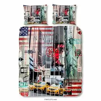 Leen Bakker Good Morning dekbedovertrek City - veelkleurig - 240x200/220 cm - Leen Bakker aanbieding