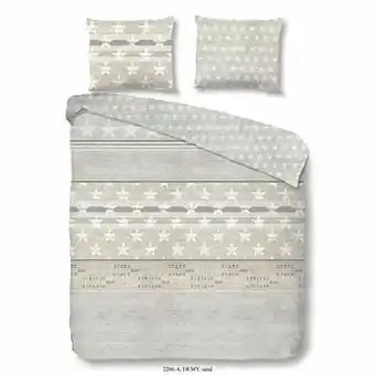 Leen Bakker Good Morning dekbedovertrek Demy - zandkleur - 200x200/220 cm - Leen Bakker aanbieding