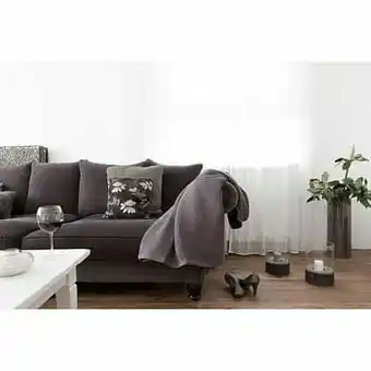 Leen Bakker Heckett & Lane plaid Wafel - antraciet - 240x260 cm - Leen Bakker aanbieding