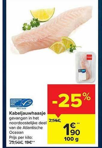 Carrefour Market Kabeljauwhaasje aanbieding