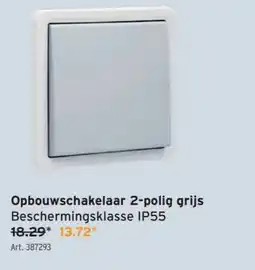 GAMMA Opbouwschakelaar 2-polig grijs aanbieding