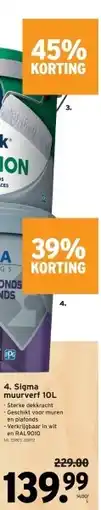 GAMMA 4. Sigma muurverf 10L aanbieding