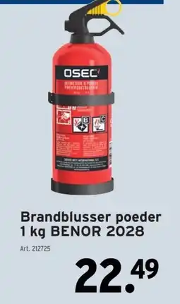 Brandblusser poeder 1 kg BENOR 2028