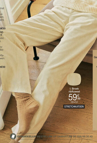 Damart Broek ribfluweel aanbieding