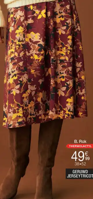 Damart Rok in geruwd jerseytricot met print aanbieding