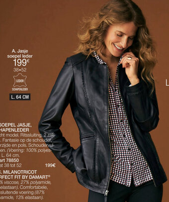 Damart Jasje soepel leder aanbieding