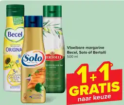 Carrefour Market Vloeibare margarine Becel, Solo of Bertolli 500 ml aanbieding