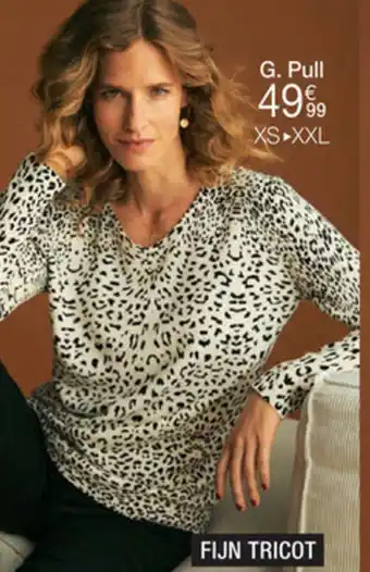 Damart Pull fijn tricot met panterprint aanbieding