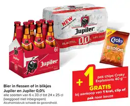 Carrefour Market Bier in flessen of in blikjes Jupiler en Jupiler 0,0% aanbieding