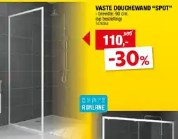 Hubo VASTE DOUCHEWAND SPOT aanbieding