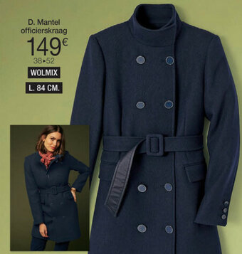 Damart Mantel officierskraag aanbieding