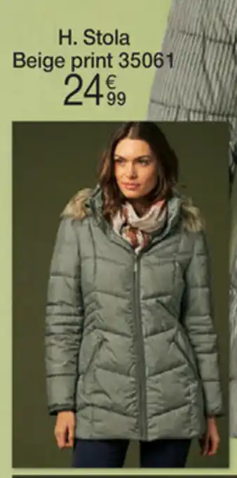 Damart Stola beige print aanbieding