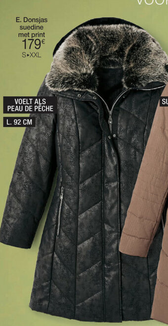 Damart Donsjas suedine met print aanbieding