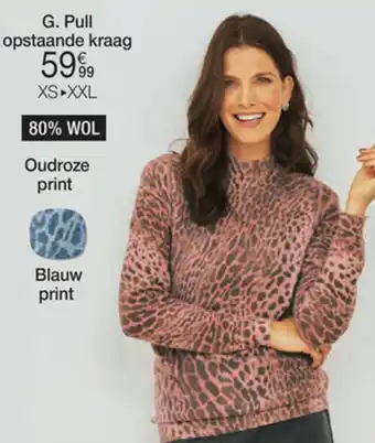 Damart Pull opstaande kraag oudroze print aanbieding